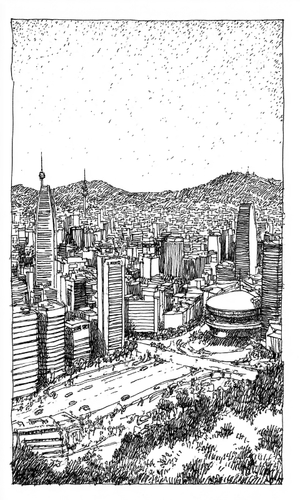 line art city