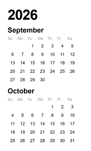 Calendar 2026 Sep-Oct