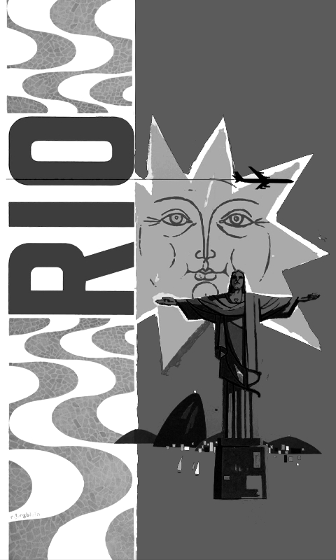 Rio de Janeiro travel poster Varig 1960