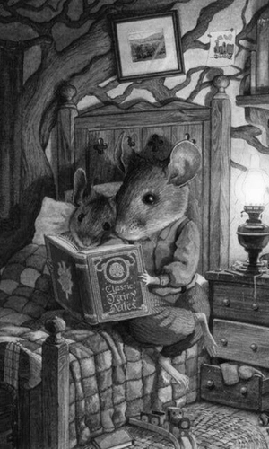 Cozy Mice Reading Vintage
