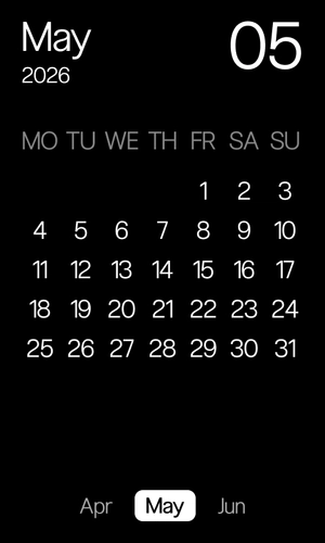 Calendar | May 2026 | minimalistic-dark