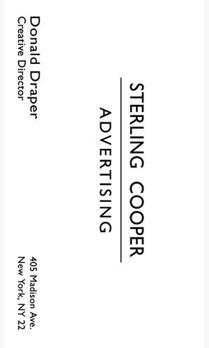 Don Draper Business Card (Mad Men)