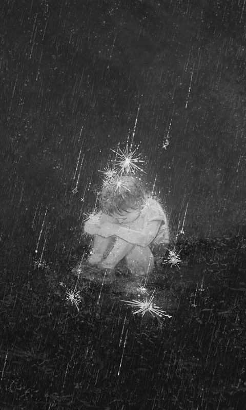 Child in the rain