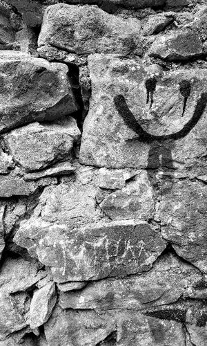 Graffiti on stone
