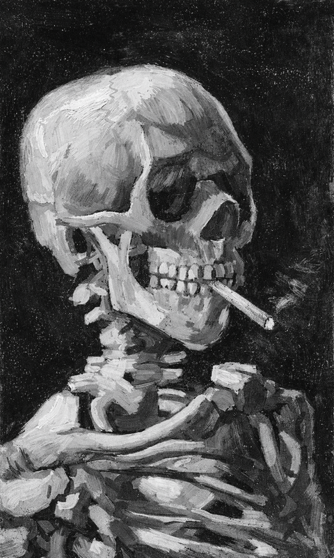 Smoking Skull Van Gogh