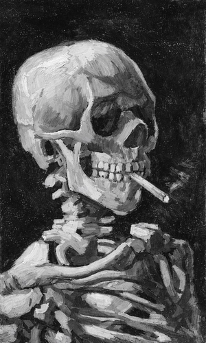 Smoking Skull Van Gogh