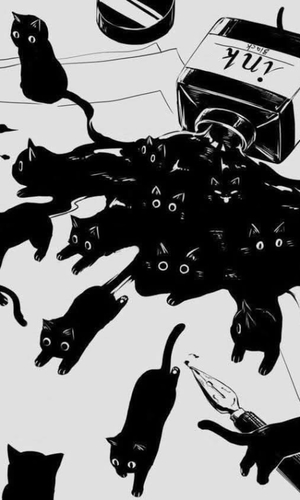 Cats out of Ink Bottle