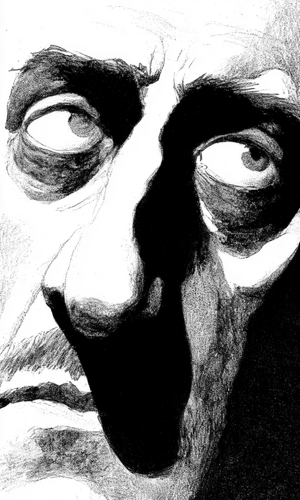 closeup face of bored man